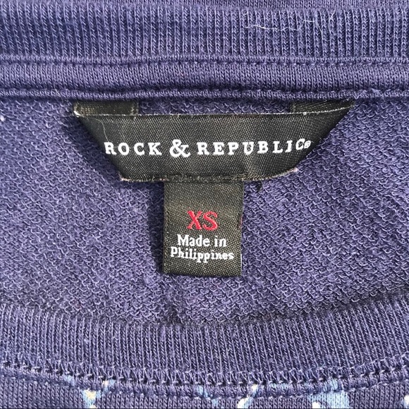 Rock & Republic Blue Long Sleeve Top Size XS - Picture 6 of 7